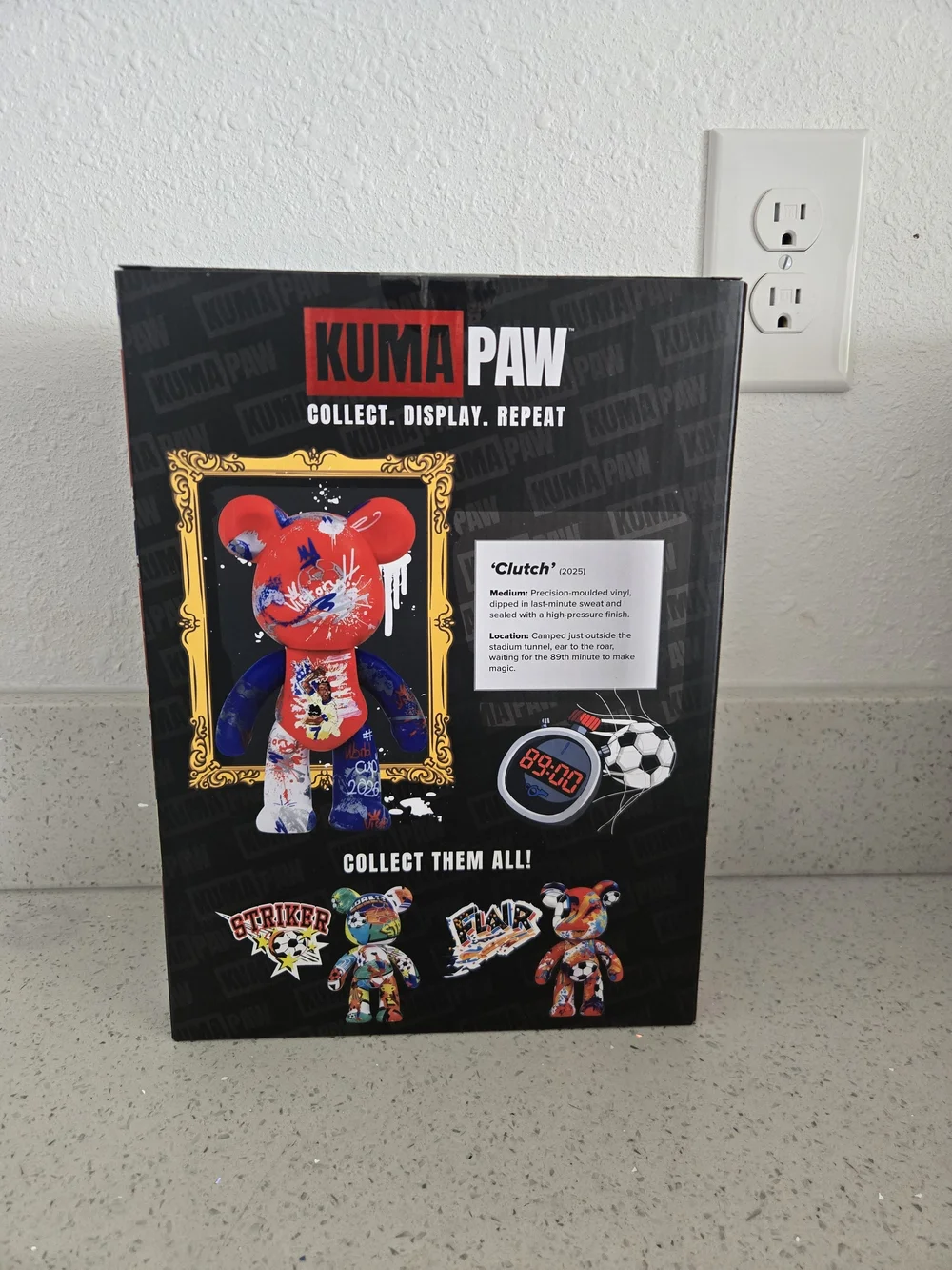 Kuma Paw Soccer Edition Kids Collectible Bear - Red/Blue